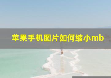 苹果手机图片如何缩小mb