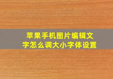 苹果手机图片编辑文字怎么调大小字体设置