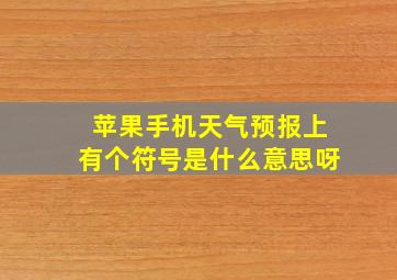 苹果手机天气预报上有个符号是什么意思呀