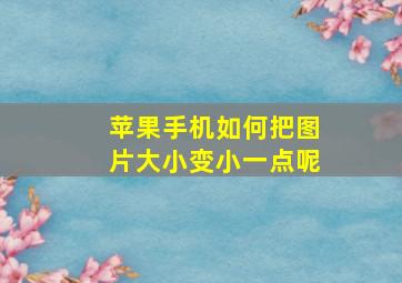 苹果手机如何把图片大小变小一点呢