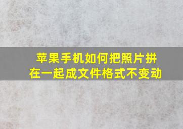 苹果手机如何把照片拼在一起成文件格式不变动