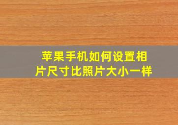 苹果手机如何设置相片尺寸比照片大小一样