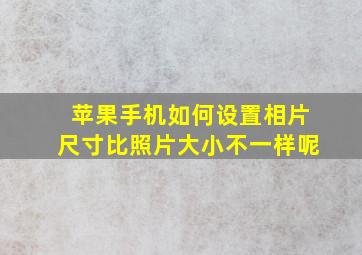 苹果手机如何设置相片尺寸比照片大小不一样呢