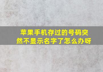 苹果手机存过的号码突然不显示名字了怎么办呀