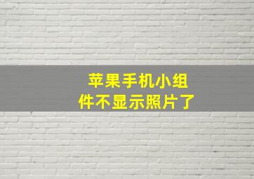 苹果手机小组件不显示照片了