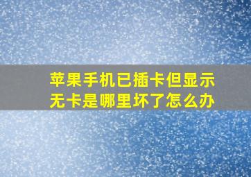 苹果手机已插卡但显示无卡是哪里坏了怎么办