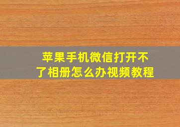 苹果手机微信打开不了相册怎么办视频教程