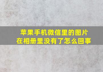 苹果手机微信里的图片在相册里没有了怎么回事