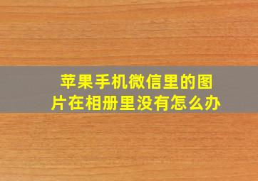 苹果手机微信里的图片在相册里没有怎么办