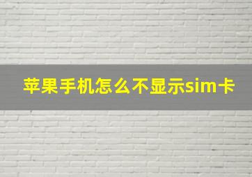 苹果手机怎么不显示sim卡