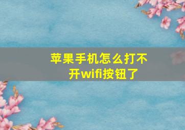 苹果手机怎么打不开wifi按钮了