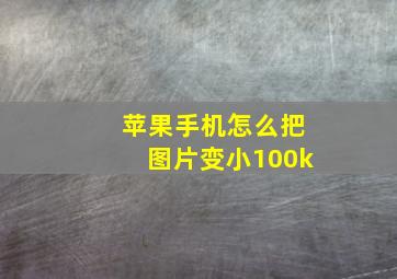 苹果手机怎么把图片变小100k