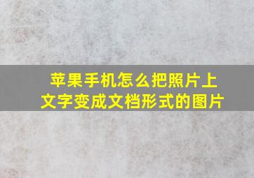 苹果手机怎么把照片上文字变成文档形式的图片