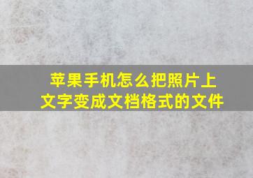 苹果手机怎么把照片上文字变成文档格式的文件