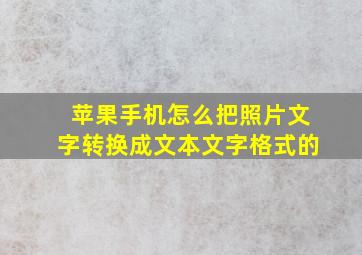 苹果手机怎么把照片文字转换成文本文字格式的