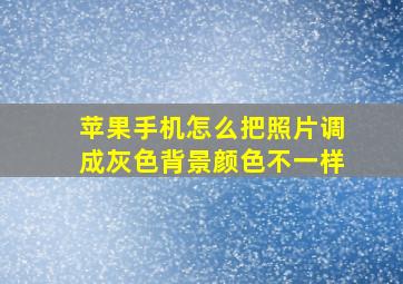 苹果手机怎么把照片调成灰色背景颜色不一样