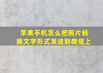 苹果手机怎么把照片转换文字形式发送到微信上