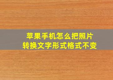 苹果手机怎么把照片转换文字形式格式不变