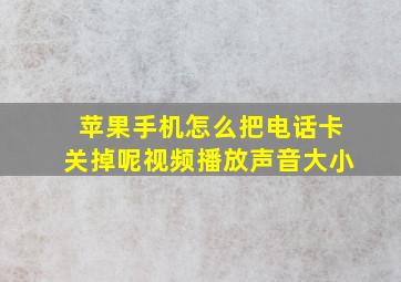 苹果手机怎么把电话卡关掉呢视频播放声音大小