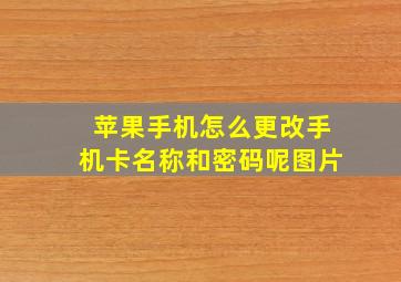 苹果手机怎么更改手机卡名称和密码呢图片