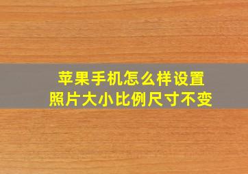 苹果手机怎么样设置照片大小比例尺寸不变