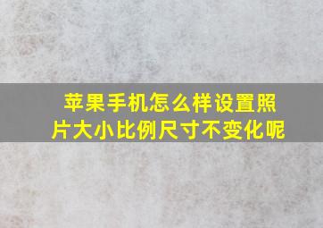 苹果手机怎么样设置照片大小比例尺寸不变化呢