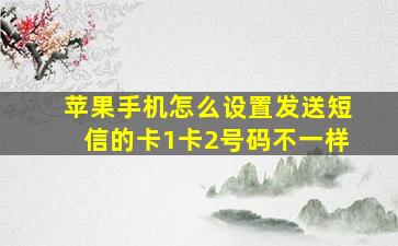 苹果手机怎么设置发送短信的卡1卡2号码不一样