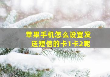 苹果手机怎么设置发送短信的卡1卡2呢