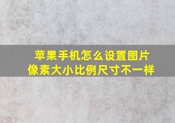 苹果手机怎么设置图片像素大小比例尺寸不一样