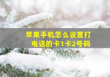 苹果手机怎么设置打电话的卡1卡2号码