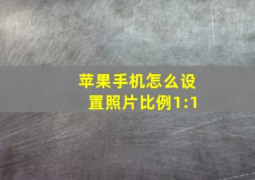 苹果手机怎么设置照片比例1:1