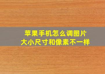 苹果手机怎么调图片大小尺寸和像素不一样