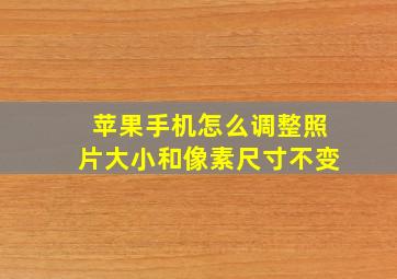 苹果手机怎么调整照片大小和像素尺寸不变