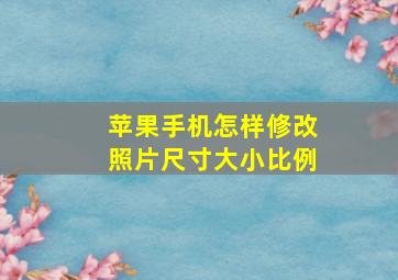 苹果手机怎样修改照片尺寸大小比例