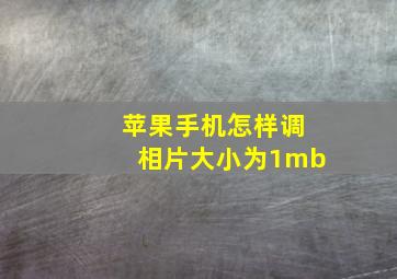 苹果手机怎样调相片大小为1mb