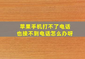 苹果手机打不了电话也接不到电话怎么办呀