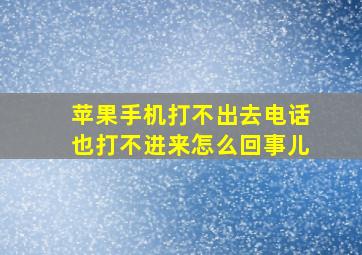 苹果手机打不出去电话也打不进来怎么回事儿