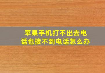 苹果手机打不出去电话也接不到电话怎么办