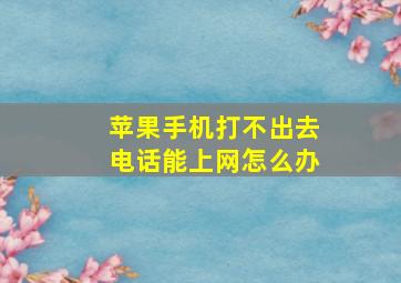 苹果手机打不出去电话能上网怎么办