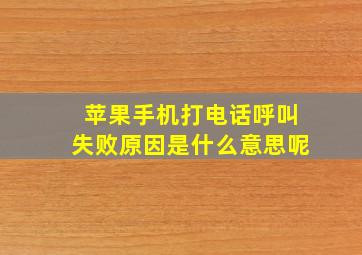 苹果手机打电话呼叫失败原因是什么意思呢