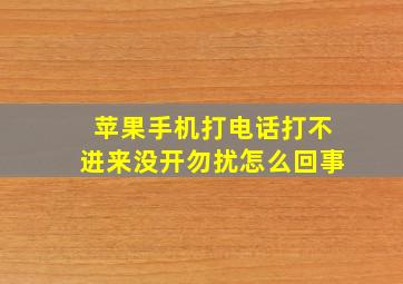 苹果手机打电话打不进来没开勿扰怎么回事