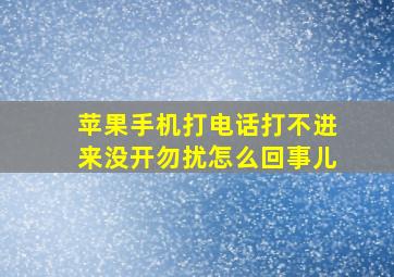 苹果手机打电话打不进来没开勿扰怎么回事儿