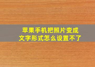 苹果手机把照片变成文字形式怎么设置不了