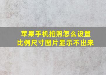 苹果手机拍照怎么设置比例尺寸图片显示不出来