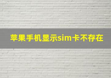 苹果手机显示sim卡不存在