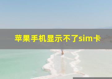 苹果手机显示不了sim卡