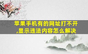 苹果手机有的网址打不开,显示违法内容怎么解决