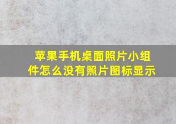 苹果手机桌面照片小组件怎么没有照片图标显示