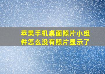 苹果手机桌面照片小组件怎么没有照片显示了