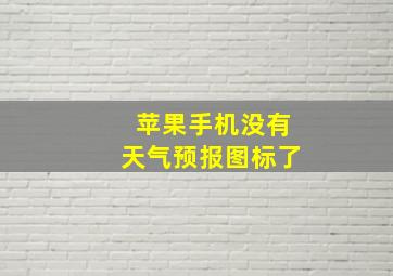 苹果手机没有天气预报图标了